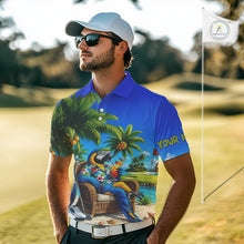 Load image into Gallery viewer, Custom Team Name Tropical Golf Polo Shirt – Funny Macaw Parrot Beach Golf Shirt For Men NHT859