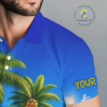 Load image into Gallery viewer, Custom Team Name Tropical Golf Polo Shirt – Funny Macaw Parrot Beach Golf Shirt For Men NHT859