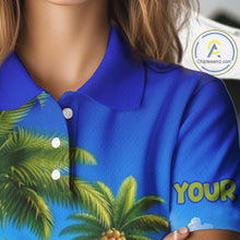 Load image into Gallery viewer, Custom Team Name Tropical Golf Polo Shirt – Funny Macaw Parrot Beach Golf Shirt For Womens NHT859