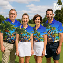 Load image into Gallery viewer, Custom Team Name Tropical Golf Polo Shirt – Funny Macaw Parrot Beach Golf Shirt For Men NHT859