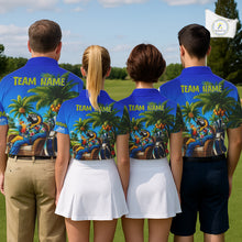 Load image into Gallery viewer, Custom Team Name Tropical Golf Polo Shirt – Funny Macaw Parrot Beach Golf Shirt For Womens NHT859