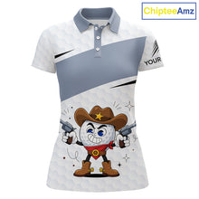 Load image into Gallery viewer, Funny Womens Golf Polo Shirts Custom Cowboy Golf Ball Golf Outfits, Best Golf Gifts NHT860