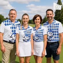 Load image into Gallery viewer, Mens Golf Polo Shirt Argyle Pattern Golf Shirts For Mens Funny Golf Ball Shirt Gifts|Blue NHT862