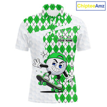 Load image into Gallery viewer, Mens Golf Polo Shirt Argyle Pattern Golf Shirts For Mens Funny Golf Ball Shirt Gifts|Green NHT863
