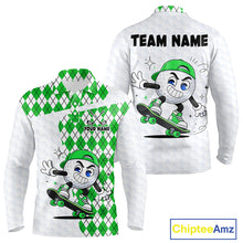 Load image into Gallery viewer, Mens Golf Polo Shirt Argyle Pattern Golf Shirts For Mens Funny Golf Ball Shirt Gifts|Green NHT863