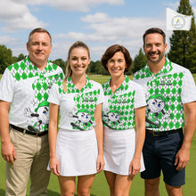 Load image into Gallery viewer, Mens Golf Polo Shirt Argyle Pattern Golf Shirts For Mens Funny Golf Ball Shirt Gifts|Green NHT863