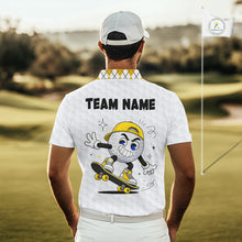 Load image into Gallery viewer, Mens Golf Polo Shirt Argyle Pattern Golf Shirts For Mens Funny Golf Ball Shirtgifts|Yellow NHT864