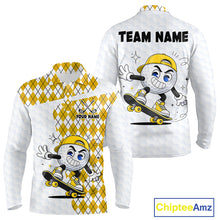 Load image into Gallery viewer, Mens Golf Polo Shirt Argyle Pattern Golf Shirts For Mens Funny Golf Ball Shirtgifts|Yellow NHT864