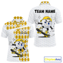 Load image into Gallery viewer, Mens Golf Polo Shirt Argyle Pattern Golf Shirts For Mens Funny Golf Ball Shirtgifts|Yellow NHT864