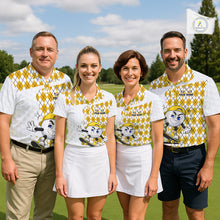 Load image into Gallery viewer, Mens Golf Polo Shirt Argyle Pattern Golf Shirts For Mens Funny Golf Ball Shirtgifts|Yellow NHT864