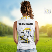 Load image into Gallery viewer, Sleeveless Women Golf Polo Shirt Argyle Pattern Golf Shirts For Womens Funny Golf Ball Shirtgifts|Yellow NHT864