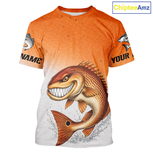 Angry Redfish Fishing T - Shirt For Men, Upf Long Sleeve UV Sun Protection Fishing Shirt NHT1310