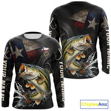 Load image into Gallery viewer, Personalized Texas Largemouth Bass Fishing Shirt – Custom Name Angler Apparel For Fishermen