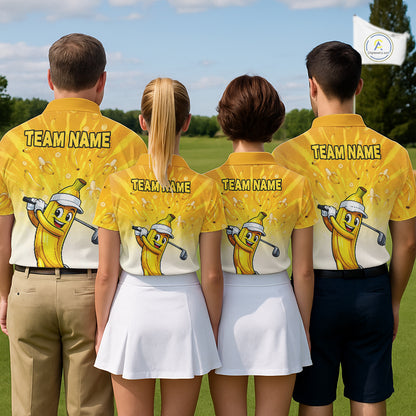 Personalized Banana Womens Golf Shirts Funny Cartoon Short & Long Sleeve Polo NHT1177