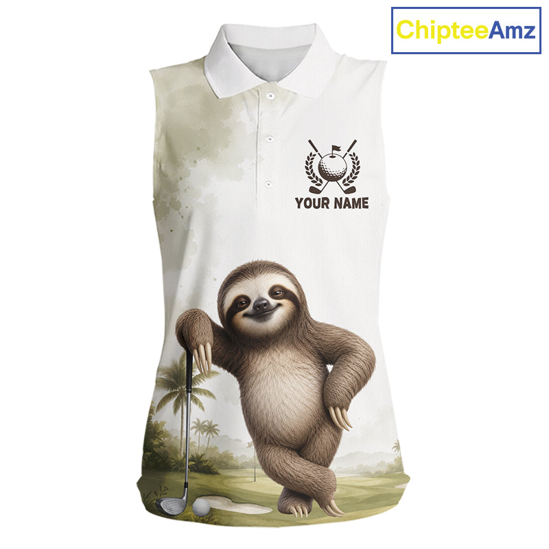Custom Sloth Golf Polo Shirt - Funny Personalized Sloth Golf Apparel Short & Long Sleeve Polo 