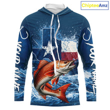 Load image into Gallery viewer, Texas Flag Redfish Fishing Jersey Performance Fishing Shirt, Saltwater Angler Gift For Men 