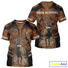 Load image into Gallery viewer, Whitetail Deer Hunting Shirt Orange Camo Custom Name, Deer Hunting Clothes NHT285
