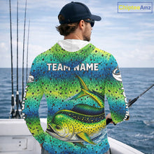 Load image into Gallery viewer, Mahi Mahi Fishing Team Jerseys, Mahi Mahi Fishing Shirts Long Sleeve Hooded Green Camo  NHT614