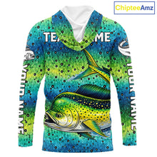 Load image into Gallery viewer, Mahi Mahi Fishing Team Jerseys, Mahi Mahi Fishing Shirts Long Sleeve Hooded Green Camo  NHT614