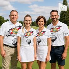 Load image into Gallery viewer, Florida Flag Personalized Golf Pattern Ball Polo Shirts Patriotic Golf Shirts For Womens NHT675