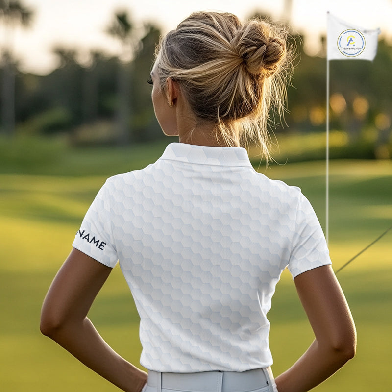 American Flag Personalized Golf Pattern Ball Polo Shirts Patriotic Golf Shirts For Womens NHT676