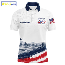 Load image into Gallery viewer, Personalized America 250 Mens Golf Polo Shirt – Patriotic Eagle USA 250Th Anniversary Apparel