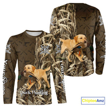 Load image into Gallery viewer, Yellow Lab Hunting Dog Customized Name All Over Print Shirts For Hunters NHT293