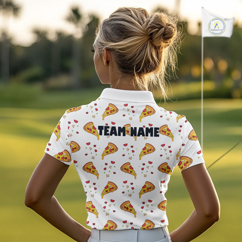 Funny Pizza Pattern Golf Shirt Women's Polo Shirts, Best Golf Polo Golf Shirt For Team NHT777