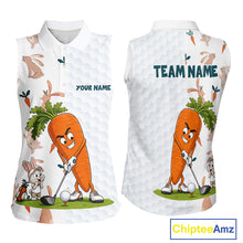 Load image into Gallery viewer, Rabbit Carrot Golf Polo Shirt Funny Golfer Bunny Custom Team Name Jersey NHT892
