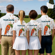 Load image into Gallery viewer, Rabbit Carrot Womens Golf Polo Shirt Funny Golfer Bunny Custom Team Name Jersey NHT892