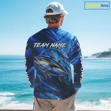 Load image into Gallery viewer, Custom Tuna Fishing Jersey, Personalized Long Sleeve Performance Fishing Shirt NHT1222