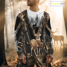 Load image into Gallery viewer, Whitetail Deer Hunting Custom Name Camo Shirt, Deer Hunting Apparel, Hunting Hoodie For Men NHT357
