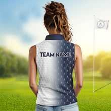 Load image into Gallery viewer, Personalized Skull Womens Sleeveless Golf Polo Shirt Custom Team Name Golf Ball Pattern Polo 