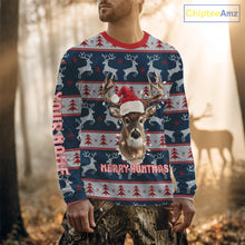 Load image into Gallery viewer, Funny Ugly Sweater Pattern Deer Hunting Customized Name All Over Print Shirts Christmas Shirt NHT305