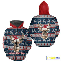 Load image into Gallery viewer, Funny Ugly Sweater Pattern Deer Hunting Customized Name All Over Print Shirts Christmas Shirt NHT305
