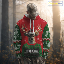 Load image into Gallery viewer, Merry Huntmas Deer Hunting Christmas Gifts, Personalized Huntmas Deer Hunting Shirt NHT307