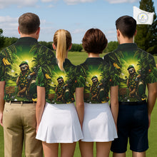 Load image into Gallery viewer, Custom Green Funny Sloth Tropical Mens Golf Polo Shirts, Golf Team Jersey For Men NHT927