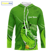 Load image into Gallery viewer, Custom Name St Patrick's Day Long Sleeve Fishing Shirts, St Patty's Day Hook Fishing Jerseys NHT425