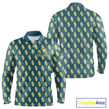 Load image into Gallery viewer, Teal Golf Polo Shirt With Flower Pattern – Lightweight Performance Polo For Men NHT782