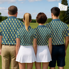 Load image into Gallery viewer, Teal Golf Polo Shirt With Flower Pattern – Lightweight Performance Polo For Womens NHT782