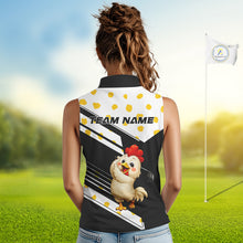 Load image into Gallery viewer, Funny Womens Sleeveless Golf Polo Shirt Custom Name Chicken Golf Shirt For Womens, Funny Golf Shirt For Team  NHT947