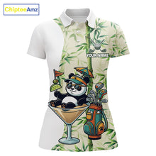 Load image into Gallery viewer, Funny Tropical Bamboo Panda Bear Apparel, Custom Name Performance Golf Jersey For Womens 
