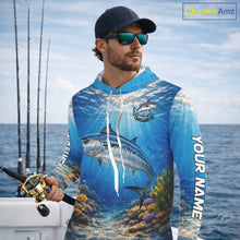 Load image into Gallery viewer, Personalized Offshore Fishing Jerseys, King Mackerel Fishing Shirts Long Sleeve Hooded For Men NHT823