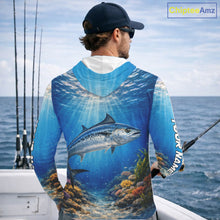 Load image into Gallery viewer, Personalized Offshore Fishing Jerseys, King Mackerel Fishing Shirts Long Sleeve Hooded For Men NHT823