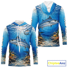 Load image into Gallery viewer, Personalized Offshore Fishing Jerseys, King Mackerel Fishing Shirts Long Sleeve Hooded For Men NHT823