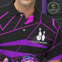 Load image into Gallery viewer, Custom Bowling Team Polo Shirt Neon Sloth Bowling Personalized Name Jersey For Men NHT1139