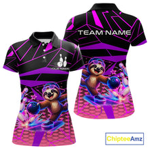 Load image into Gallery viewer, Custom Neon Sloth Bowling Jersey for Women | Personalized Team Polo