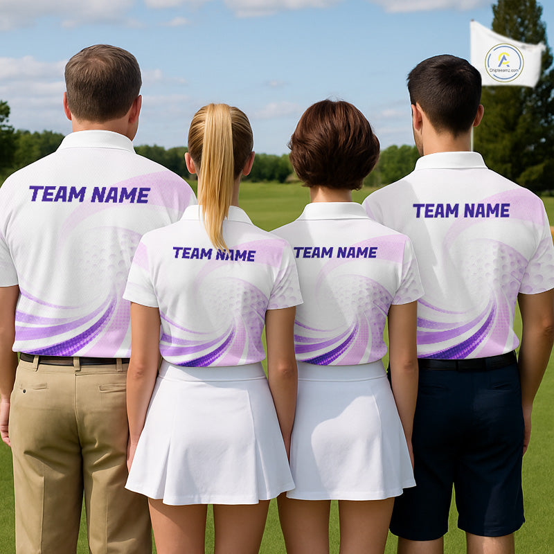 Personalized Purple Swirl Golf Polo - Women's Team Name Performance Jersey NHT979