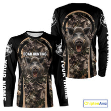 Load image into Gallery viewer, Custom Wild Hog Hunting Black Camo Forest 3D Printed Shirts, Hunting Gifts for Boar Hunter NHT262