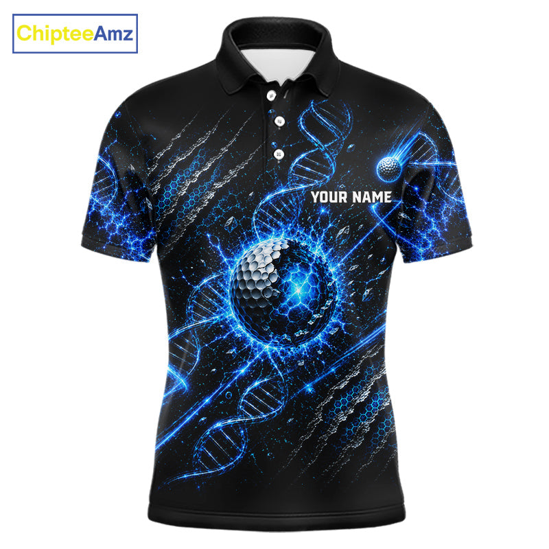 Personalized Mens Golf Polo Shirt – DNA Golf Ball Custom Team Name Jersey 